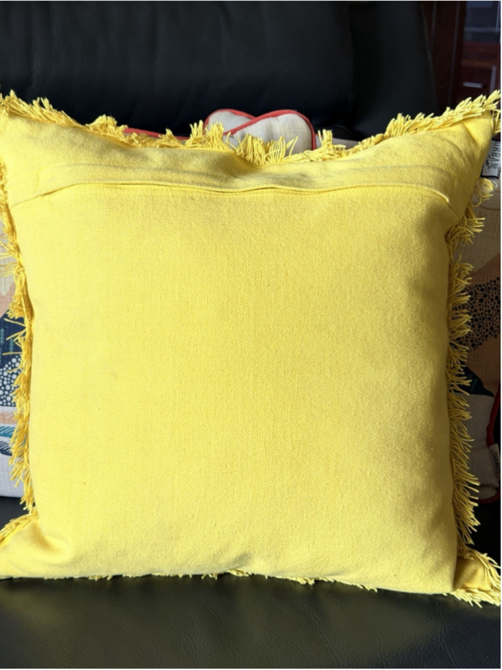 Urban Loft by Westex Ombre Fringe Yellow Feather Filled Decorative Throw Pillow - Picture 3 of 8